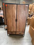 Sturdy bergkast gesloten, mangohout + metaal (nieuw, outlet)