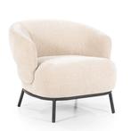 *WOONWINKEL* Eleonora David Zachte Fauteuil Taupe Met Ronde, Huis en Inrichting, Fauteuils, Verzenden, Nieuw, Stof