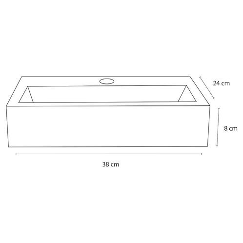 Fonteinset Differnz Flat Marmer 38x24x8 cm Wit Met Rechte, Doe-het-zelf en Verbouw, Sanitair, Ophalen of Verzenden