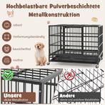 COSTWAY Hondenkooi, opvouwbaar, met 2 deuren, transportkooi, Verzenden, Zo goed als nieuw