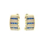 Oorbellen - 18 karaat Geel goud - 0.88ct. tw. Saffier -, Sieraden, Tassen en Uiterlijk, Oorbellen, Nieuw