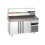 GGM Gastro | Pizza koelwerkbank PREMIUM - 1550x800mm - met 2, Verzenden, Nieuw in verpakking, RVS Meubilair