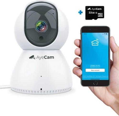 AyeCam Beveiligingscamera met App - WiFi - Bewegingssensor -, Audio, Tv en Foto, Fotocamera's Digitaal, Zo goed als nieuw, Ophalen of Verzenden