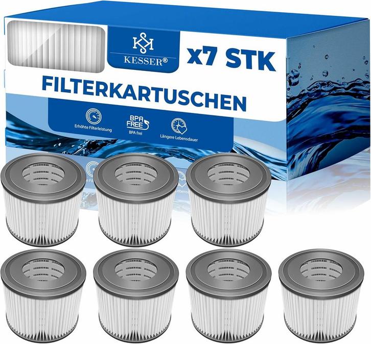 KESSER® Filter voor Whirlpool 7 x filterpatronen, vervanging, Tuin en Terras, Overige Tuin en Terras, Nieuw, Verzenden