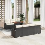 vidaXL 8-delige Tuinbankenset met kussens poly rattan zwart, Tuin en Terras, Verzenden, Nieuw, Wicker