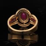 Ring - 14 karaat Geel goud Robijn - Diamant, Nieuw