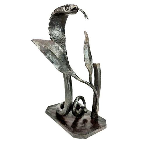 sculptuur, cobra - 32 cm - Smeedijzer, Antiek en Kunst, Curiosa en Brocante