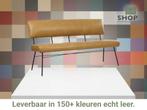 Leren eetkamerbank Solid - Granada Amber (cognac) - Poten, Huis en Inrichting, 150 tot 200 cm, Nieuw, Ophalen of Verzenden, Rechte bank