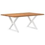 vidaXL Eettafel met natuurlijke rand 180x120x74cm eikenhout, Verzenden, Nieuw