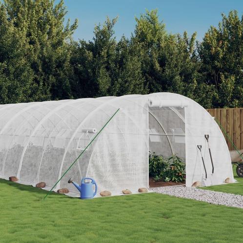 vidaXL Tuinkas met stalen frame 48 m² 12x4x2 m wit, Tuin en Terras, Kassen, Nieuw, Verzenden