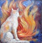 Émile Roy (1876-1973) - Le chat devant lâtre