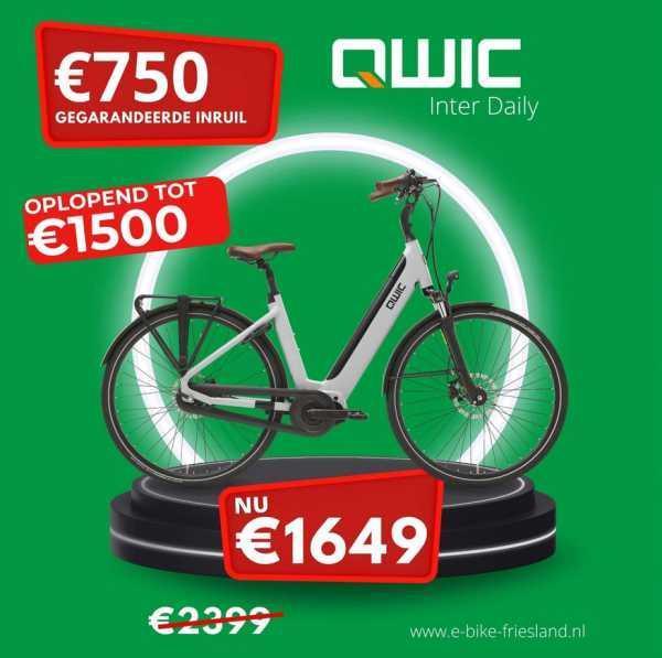 GIGANTISCHE INRUILACTIE BIJ E-BIKE FRIESLAND!, Fietsen en Brommers, Elektrische fietsen, Nieuw, 51 tot 55 cm, Qwic, 50 km per accu of meer