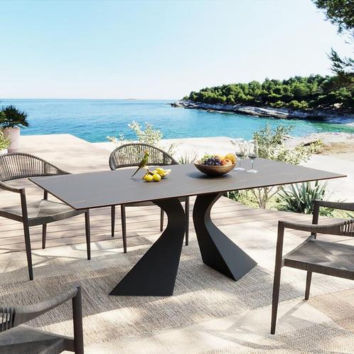 *WOONWINKEL* Kare Design Gloria Outdoor Design Tuintafel Zwa, Tuin en Terras, Tuinsets en Loungesets, Nieuw, Verzenden