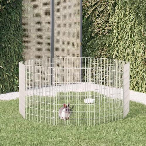 vidaXL Dierenverblijf 10 panelen 54x80 cm gegalvaniseerd, Dieren en Toebehoren, Knaagdieren en Konijnen | Hokken en Kooien, Nieuw