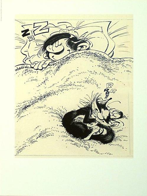 Franquin, André - 1 Offset Print - Gaston - Le chat et la, Boeken, Strips | Comics