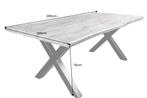 Eettafel WILD 200cm tafelblad 50mm witwashed wild eiken-look, Ophalen of Verzenden, Nieuw