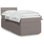 vidaXL Boxspring met matras stof taupe 90x190 cm, Huis en Inrichting, Slaapkamer | Bedden, 90 cm, Eenpersoons, Verzenden, Nieuw