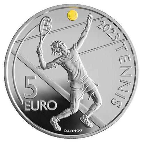 San Marino 5 Euro Tennis 2023, Postzegels en Munten, Munten | Europa | Euromunten, Verzenden