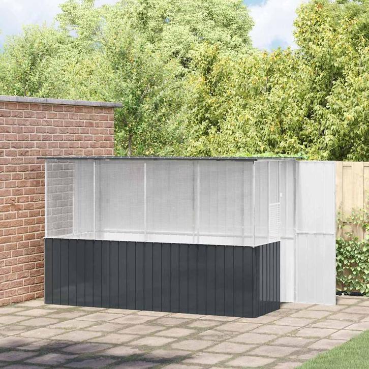 vidaXL Vogelkooi Antraciet 315 x 167 x 200 cm Gegalvaniseerd, Dieren en Toebehoren, Overige Dieren-accessoires, Nieuw, Verzenden