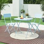 Klaptafel Sande tuintafel metaal vierkant 71x70x70 cm hemels, Verzenden, Nieuw