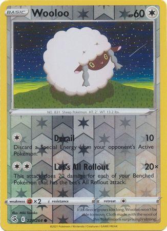 Wooloo 221/264 reverse holo (Fusion Strike), Hobby en Vrije tijd, Verzamelkaartspellen | Pokémon, Losse kaart, Nieuw, Foil, Ophalen of Verzenden