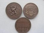 Nederland. Medal 3 stuDrie grote en zware bronzen