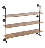 Industriële Wandplank 3 Lagen – Hout en Metaal 61x72,5 cm, Verzenden, Nieuw