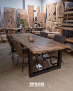 boomstam tafel unieke robuuste eettafel nu met 10% korting+, Huis en Inrichting, Tafels | Salontafels, 50 tot 100 cm, Nieuw, Eikenhout