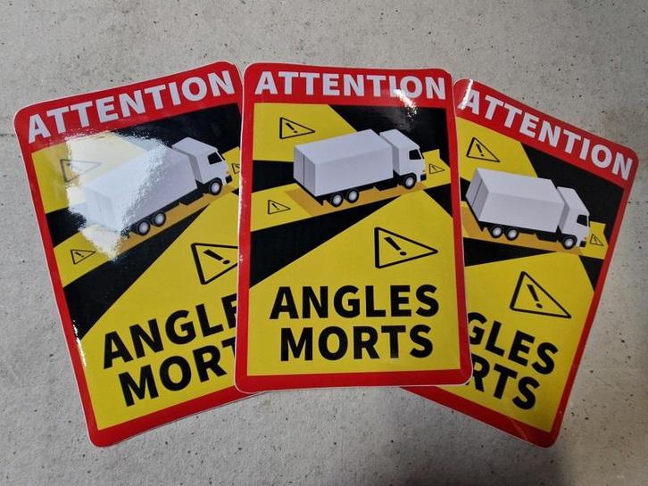 Dode Hoek Angles Morts Sticker Vrachtwagen 3x, Auto-onderdelen, Overige Auto-onderdelen, Nieuw, Verzenden