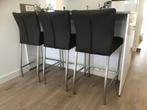 Set van 3 leren barstoelen - zwart leer, Huis en Inrichting, Stoelen, Overige kleuren, Nieuw, Leer, Ophalen of Verzenden