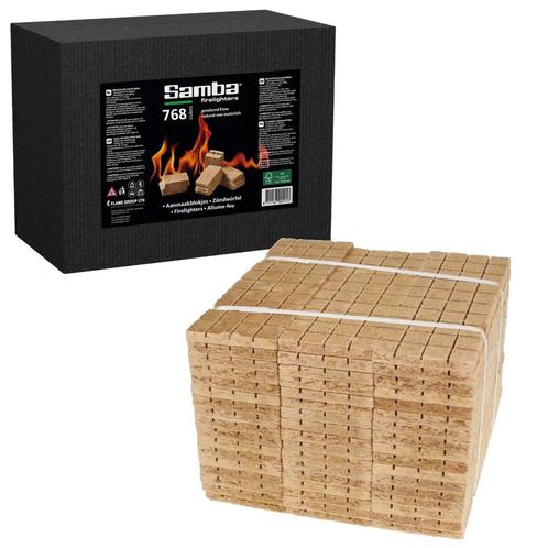 Samba Aanmaakblokjes - 768 aanmaakblokjes in een Omdoos, Tuin en Terras, Barbecue-accessoires, Nieuw, Ophalen of Verzenden