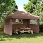 vidaXL Partytent inklapbaar pop-up met 3 zijwanden bruin, Verzenden, Nieuw, Partytent