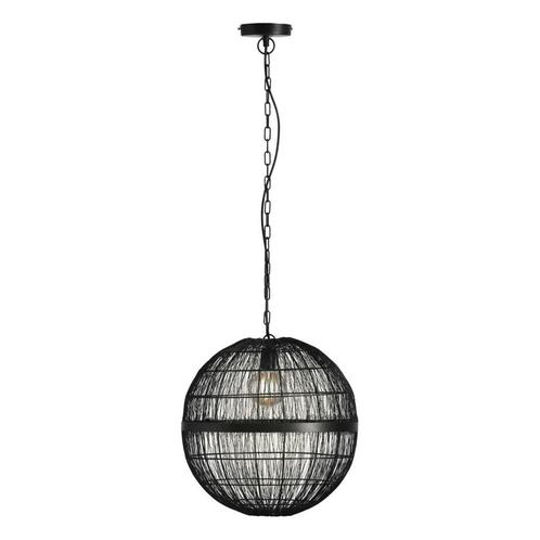 Hanglamp HERMI II 50.0 cm 1-lichts Zwart, Huis en Inrichting, Lampen | Hanglampen, Metaal, Minder dan 50 cm, Ophalen of Verzenden