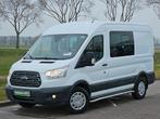 Ford Transit 2.0 L2H2 DC 6p, Auto's, Ford, Gebruikt, Overige carrosserieën, Wit, Onderhoudsboekje