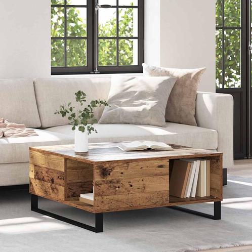 vidaXL Salontafel Oud hout 80 x 80 x 36.5 cm Bewerkt hout, Huis en Inrichting, Tafels | Salontafels, Vierkant, Nieuw, Overige houtsoorten