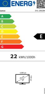 Lenco DVL-2862 - HD LED TV - 28 inch - DVB/T/T2/S2/C - ingeb, Verzenden, Zo goed als nieuw