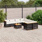 vidaXL 9-delige Loungeset met kussens poly rattan zwart, Tuin en Terras, Tuinsets en Loungesets, Verzenden, Nieuw, Rotan, Loungeset