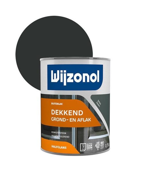 Wijzonol Dekkend Grond- en Aflak Halfglans Zwart 9450 750 ml, Doe-het-zelf en Verbouw, Verf, Beits en Lak, Nieuw, Ophalen of Verzenden