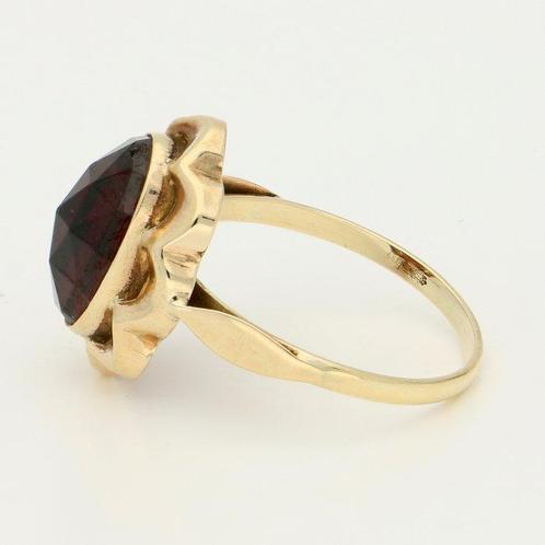 Zonder Minimumprijs - Ring - 14 karaat Geel goud Granaat, Sieraden, Tassen en Uiterlijk, Ringen