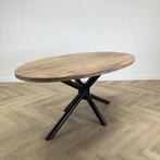 eetkamertafel ovaal 180x100 cm,  mangohout - zwart, Huis en Inrichting, Tafels | Eettafels, Ophalen of Verzenden, Gebruikt