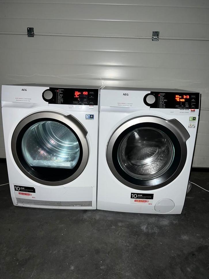 Prachtige AEG 8KG Stoom Wasmachine AEG 8KG Warmtepompdroger!, Witgoed en Apparatuur, Wasmachines, Minder dan 85 cm, 1200 tot 1600 toeren