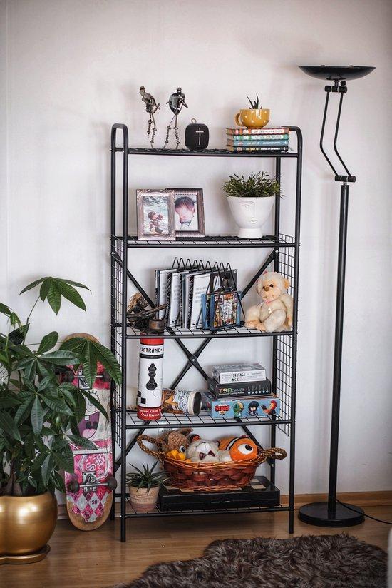 Nieuw-Metalen Boekenkast-69 x 35 x160 cm (BxDXH), Huis en Inrichting, Kasten | Boekenkasten, 75 cm of meer, Met lade(s), Met plank(en)