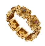 18 karaat Geel goud - Armband Saffier - Robijnen