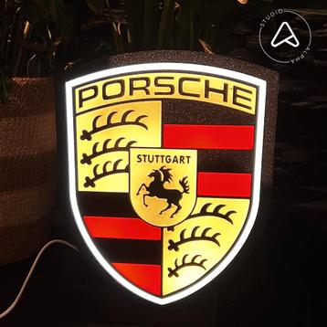 Porsche Logo LED Lichtbox | Perfect Cadeau | Garage / Mancav beschikbaar voor biedingen
