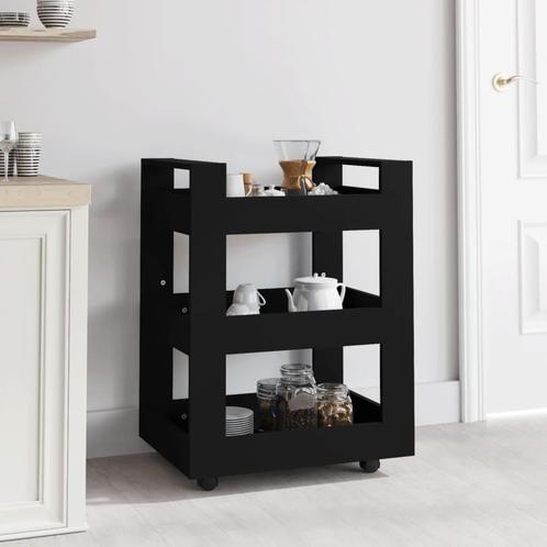 vidaXL Keukentrolley 60x45x80 cm bewerkt hout zwart, Huis en Inrichting, Keuken | Keukenbenodigdheden, Nieuw, Verzenden