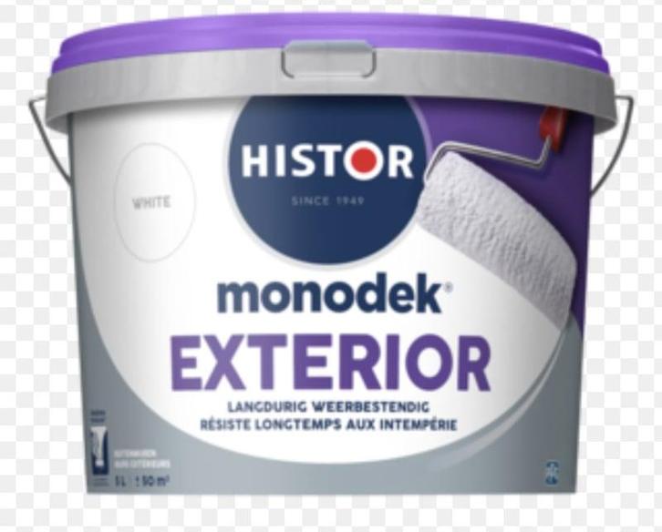 Histor Monodek Exterior - Wit of Lichte Kleuren - 5 liter, Doe-het-zelf en Verbouw, Verf, Beits en Lak, Verf, Wit, Nieuw, 5 tot 10 liter