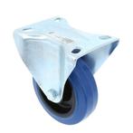 Bokwiel met bevestigingsplaat verzinkt met blauwe nylon wiel, Doe-het-zelf en Verbouw, Zwenkwielen, Nieuw, Ophalen of Verzenden
