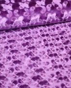 Stretch Velours Embossed Cirkels Paars, Nieuw, Paars