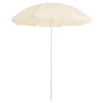 vidaXL Parasol met stalen paal 180 cm zandkleurig, Tuin en Terras, Verzenden, Nieuw, 1 tot 2 meter