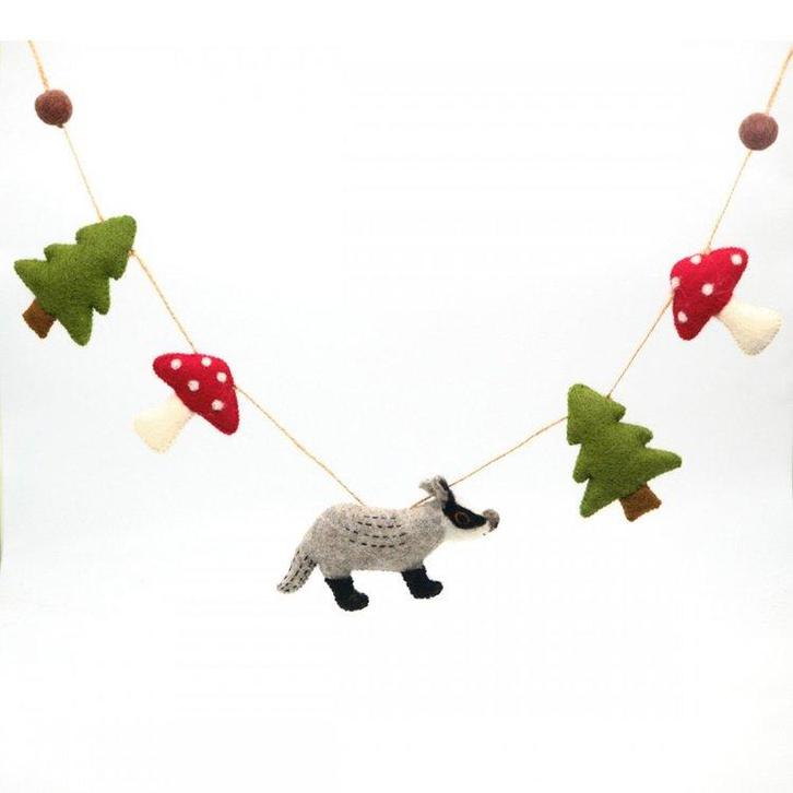 Vilten slinger - Das in het bos - 75cm NIEUW, Kinderen en Baby's, Kinderkamer | Inrichting en Decoratie, Nieuw, Ophalen of Verzenden